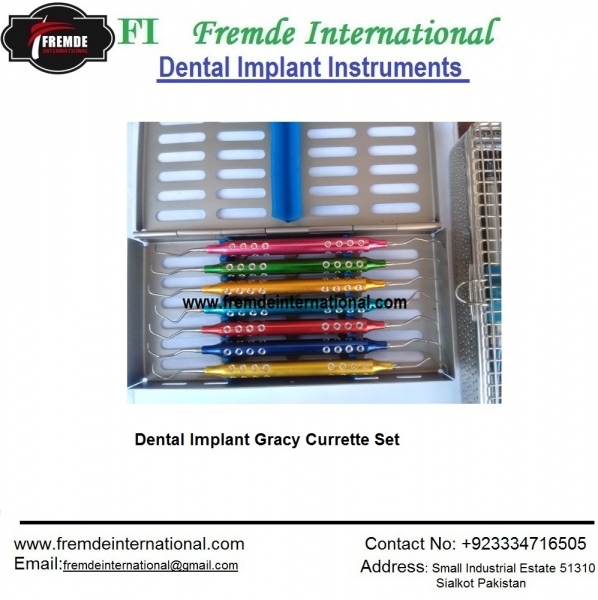 Dental Implant Currette Set of 6 Pieces border=