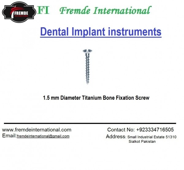 1.5 mm Diameter  Bone Fixation Screw border=