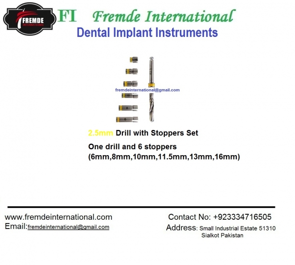 2.5mm Dental Implant Drill With Stopper Set border=
