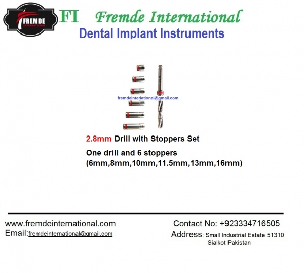 2.8mm Dental Implant Drill With Stopper Set border=