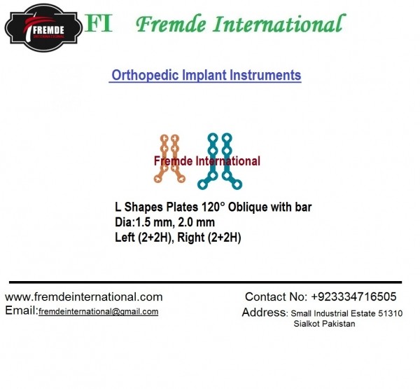 L Shapes Plates 120° Oblique with bar  border=