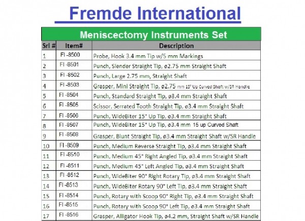 Arthroscopy Instruments Sets border=