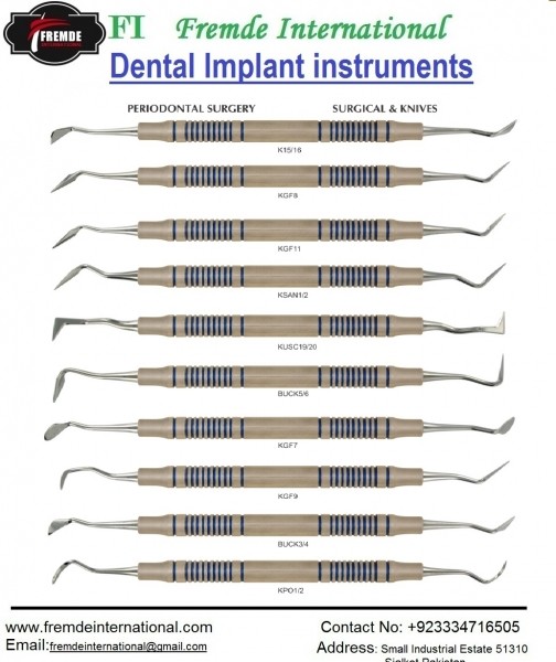 Periodontal Surgery Surgical Knife instruments Set 0f 11 Pieces  border=