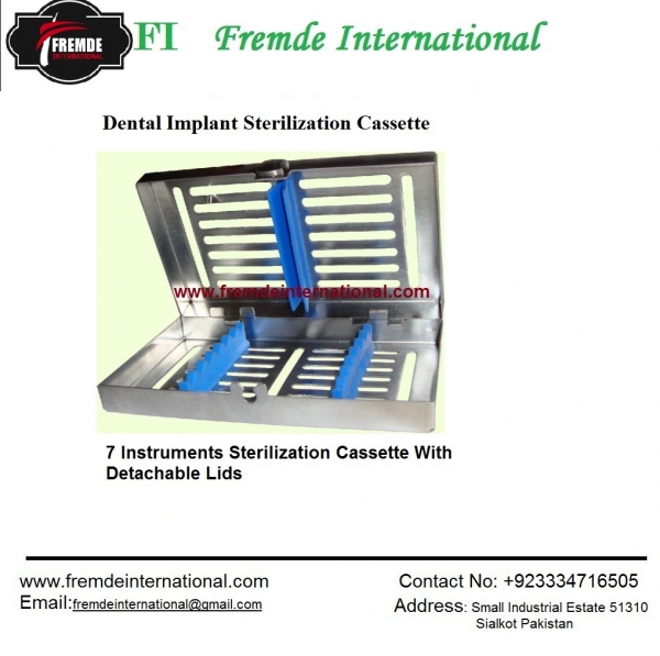 7 Instruments Sterilization Cassette With Detachable Lids border=
