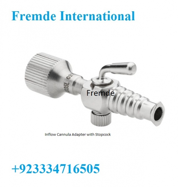 Inflow Cannula Adapter with Stopcock border=