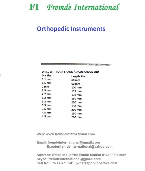 DRILL BIT - PLAIN SHANK / JACOB CHUCK END border=
