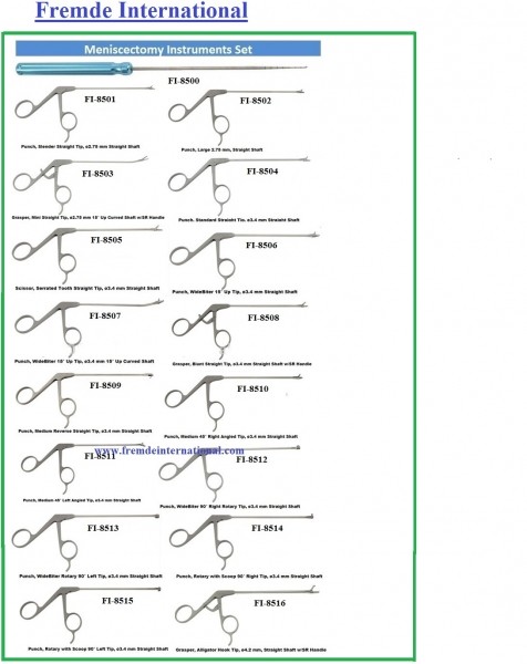 Arthroscopic medial meniscectomy Instruments border=